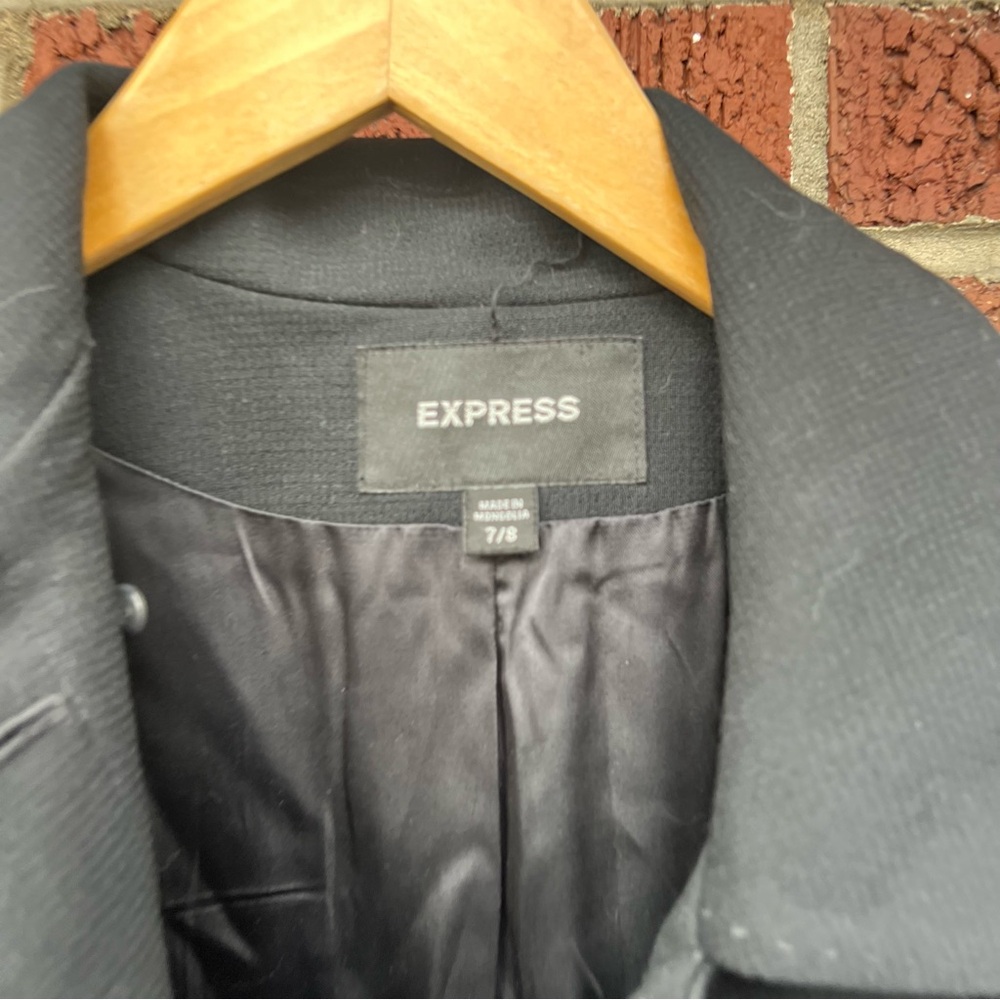 Express Black Collared Button Down Long Sleeve Ov… - image 5